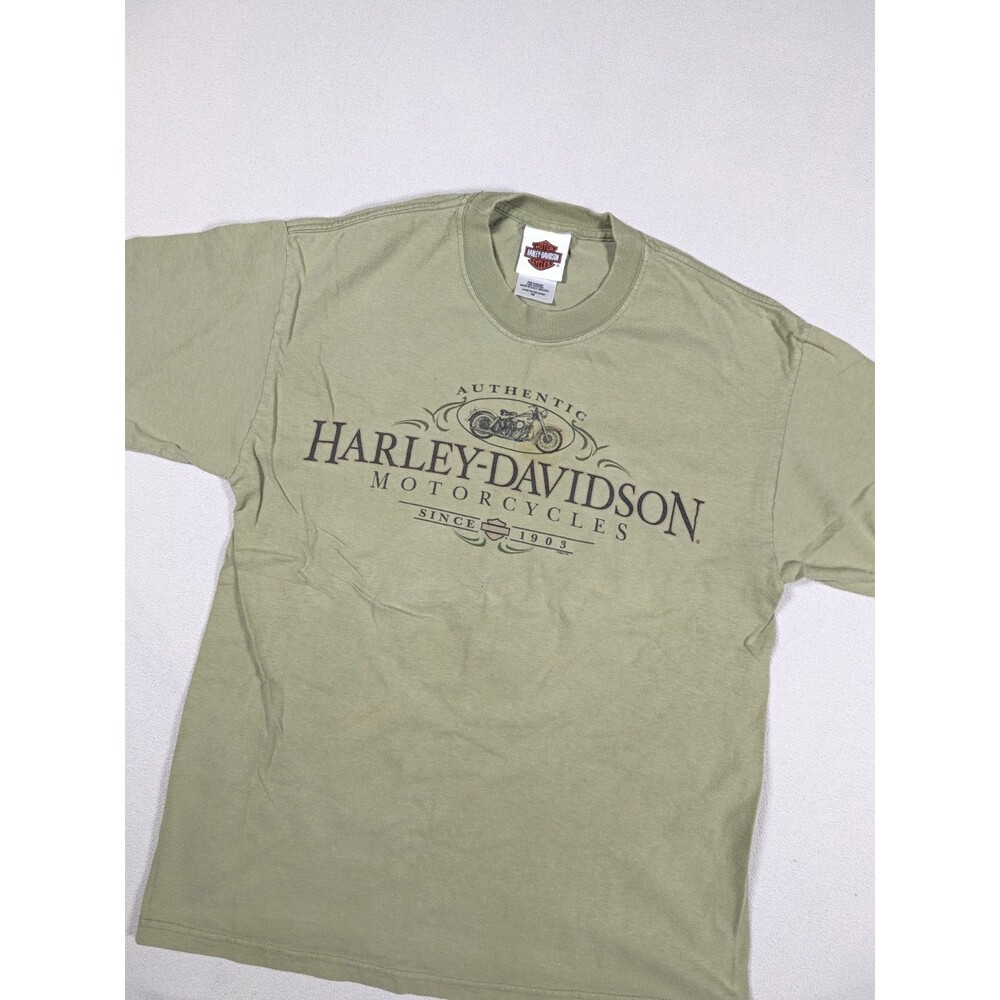 VTG Harley Davidson Texas Rangers Waco Texas Shirt Mens M Green Eagle Logo Y2K